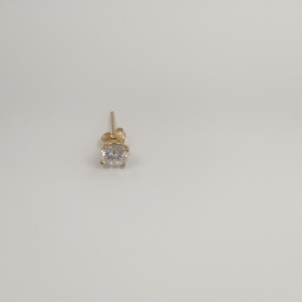 Rolord pair of 18kt yellow gold earrings with 2 round cut 1ct moissanite - Picture 9 of 15